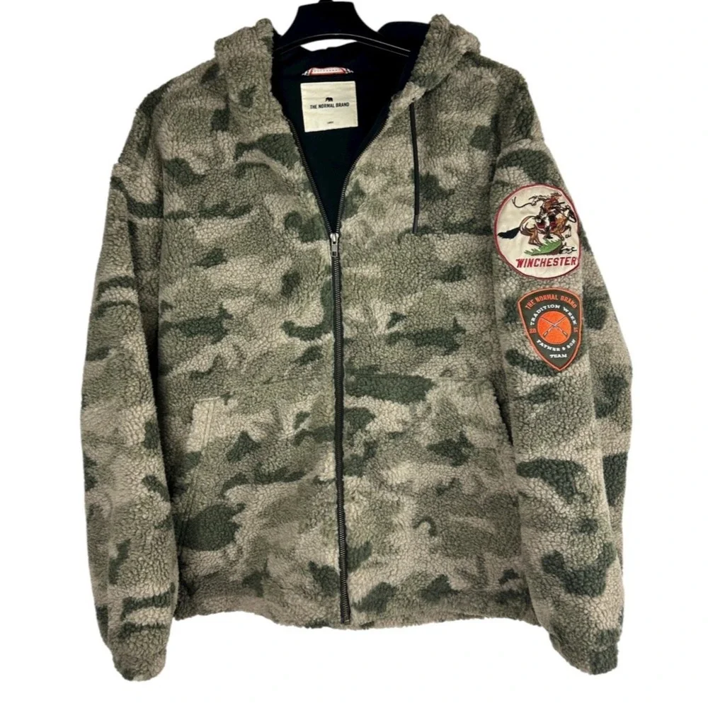 The Normal Brand x Winchester The Tradition Week Sherpa Camo Patch Jacket Large - Picture 14 of 14